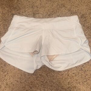 Women's White Lululemon Athletic Shorts